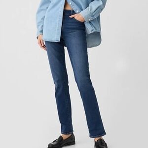 Gap Mid Rise Classic Straight Dark Denim Jeans